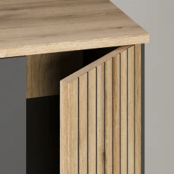 Home affaire Highboard »Estepona« 1 Stk. tlg. Vitrine, Tür mit Rillen-Optik, Breite 91 cm