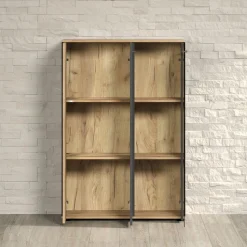 Home affaire Highboard »Estepona« 1 Stk. tlg. Vitrine, Tür mit Rillen-Optik, Breite 91 cm
