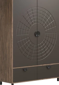 Home affaire Highboard »Fusion« 1 Stk. tlg. Stauraumschrank mit besonderem Kreismuster - (B/T/H) 120/42/163 cm