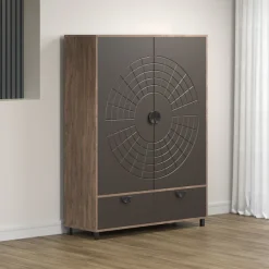 Home affaire Highboard »Fusion« 1 Stk. tlg. Stauraumschrank mit besonderem Kreismuster - (B/T/H) 120/42/163 cm