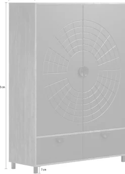 Home affaire Highboard »Fusion« 1 Stk. tlg. Stauraumschrank mit besonderem Kreismuster - (B/T/H) 120/42/163 cm