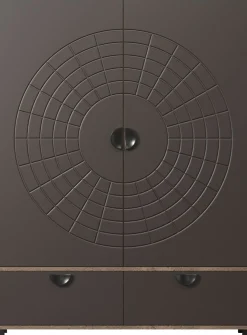 Home affaire Highboard »Fusion« 1 Stk. tlg. Stauraumschrank mit besonderem Kreismuster - (B/T/H) 120/42/163 cm