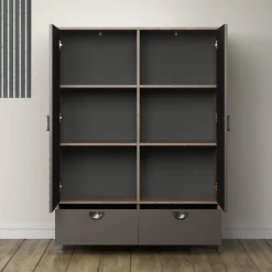 Home affaire Highboard »Fusion« 1 Stk. tlg. Stauraumschrank mit besonderem Kreismuster - (B/T/H) 120/42/163 cm
