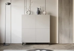 Home affaire Highboard »HIGHBOARD PHUKET II, Stilvolle, grifflose Hochkommode, Breite 120cm« Mit 4 Türen und 8 Fächern und höhenverstellbaren Einlegeböden