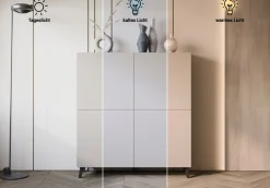 Home affaire Highboard »HIGHBOARD PHUKET II, Stilvolle, grifflose Hochkommode, Breite 120cm« Mit 4 Türen und 8 Fächern und höhenverstellbaren Einlegeböden