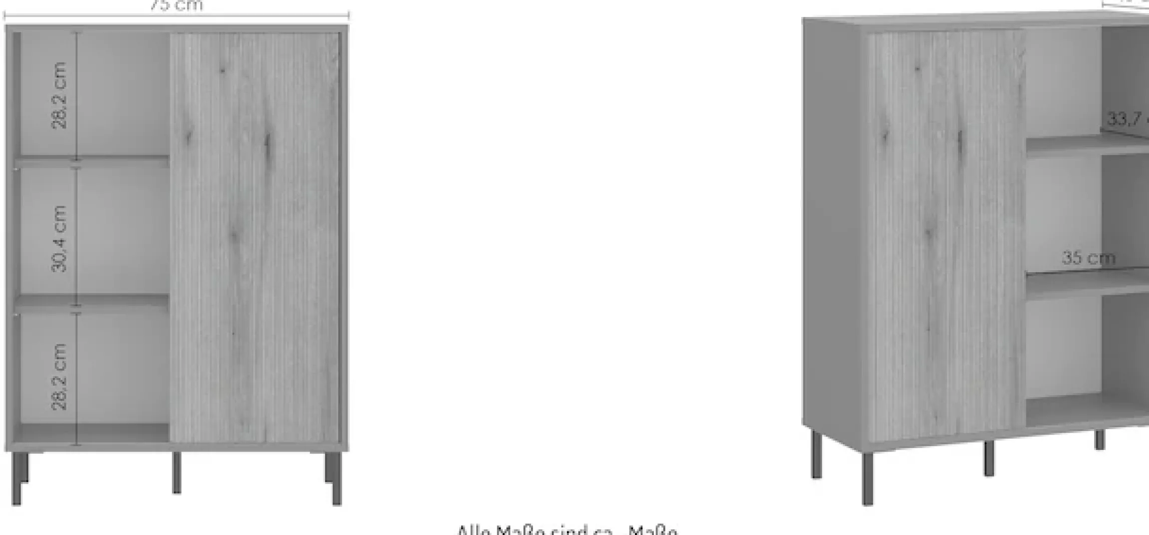 Home affaire Highboard »Pozzi« Höhe ca.105 cm