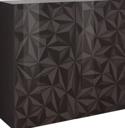 Home affaire Highboard »Prisma Höhe 111 cm, Breite 121 cm, Kommode 2 Türen, Hochkommode« Front mit elegantem Siebdruck, grifflos, viel Stauraum