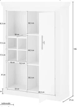 Home affaire Highboard »RAVENNA« im romantischen Landhausstil, Griffe aus Metall, Höhe 146 cm