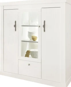 Home affaire Highboard »RAVENNA« im romantischen Landhausstil, Griffe aus Metall, Höhe 146 cm