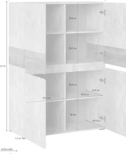 Home affaire Highboard »Rimini« Höhe 129 cm