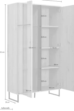 Home affaire Highboard »Sardinia« Vitrine, Breite 84 cm