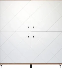 Home affaire Highboard »Tarragona« Highboard mit 4 Türen & Soft-Close - (B/T/H) 123/40/136 cm
