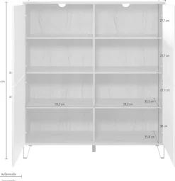 Home affaire Highboard »Tarragona« Highboard mit 4 Türen & Soft-Close - (B/T/H) 123/40/136 cm