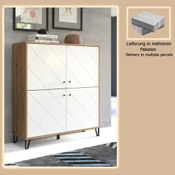 Home affaire Highboard »Tarragona« Highboard mit 4 Türen & Soft-Close - (B/T/H) 123/40/136 cm