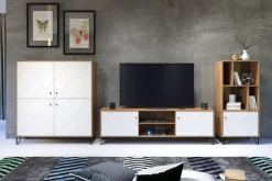 Home affaire Highboard »Tarragona« Highboard mit 4 Türen & Soft-Close - (B/T/H) 123/40/136 cm