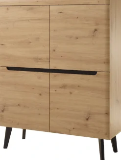 Home affaire Highboard »Torge, Kommode, Schrank, Sideboard, Anrichte, Mehrzweckschrank« 1 Stk. tlg. abgeschrägte Füße, drei Farben, Scandi Design, 107 cm breit