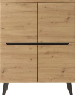 Home affaire Highboard »Torge, Kommode, Schrank, Sideboard, Anrichte, Mehrzweckschrank« 1 Stk. tlg. abgeschrägte Füße, drei Farben, Scandi Design, 107 cm breit