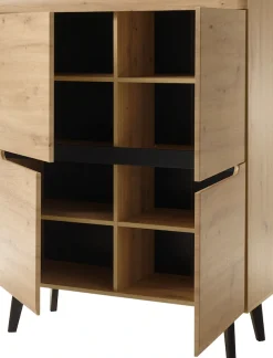 Home affaire Highboard »Torge, Kommode, Schrank, Sideboard, Anrichte, Mehrzweckschrank« 1 Stk. tlg. abgeschrägte Füße, drei Farben, Scandi Design, 107 cm breit