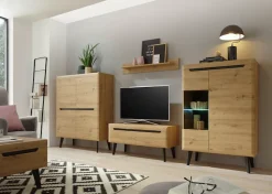 Home affaire Highboard »Torge, Kommode, Schrank, Sideboard, Anrichte, Mehrzweckschrank« 1 Stk. tlg. abgeschrägte Füße, drei Farben, Scandi Design, 107 cm breit
