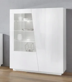 Home affaire Highboard »Vega, Hochschrank, Hochkommode, Schrank« mit 2 Türen mit Glaseinsatz, Höhe 146 cm