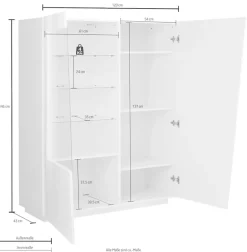 Home affaire Highboard »Vega, Hochschrank, Hochkommode, Schrank« mit 2 Türen mit Glaseinsatz, Höhe 146 cm