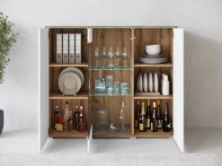 Home affaire Highboard »Vera« Highboardmit 4 Türen, 9 Fächern, verglasten Türen