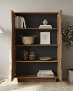 Home affaire Highboard »Zen, B/H 105/147 cm, 4 Türen, Hochkommode, Stauraumschrank« Push-to-open, 3D-Fronten, Mercure-Holzstruktur, viel Stauraum