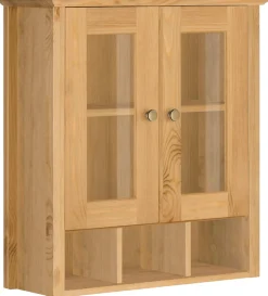 Home affaire Hängeschrank »Vili« Badezimmerschrank, mit Glastüren, Breite 60 cm, aus Massivholz