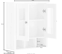 Home affaire Hängeschrank »Vili« Badezimmerschrank, mit Glastüren, Breite 60 cm, aus Massivholz