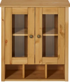 Home affaire Hängeschrank »Vili« Badezimmerschrank, mit Glastüren, Breite 60 cm, aus Massivholz