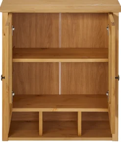 Home affaire Hängeschrank »Vili« Badezimmerschrank, mit Glastüren, Breite 60 cm, aus Massivholz