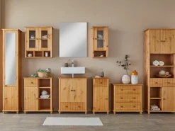 Home affaire Hängeschrank »Vili« Badezimmerschrank, mit Glastüren, Breite 60 cm, aus Massivholz