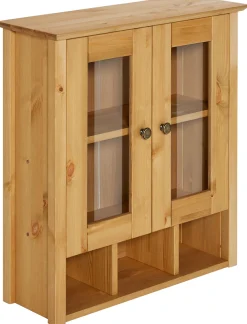 Home affaire Hängeschrank »Vili« Badezimmerschrank, mit Glastüren, Breite 60 cm, aus Massivholz