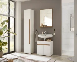 Home affaire Hochschrank »CITY/GIRON, Badschrank mit Griffmulde, Schrank in zeitlosem Design« in den Farben Weiß und Anthrazit verfügbar, viel Stauraum