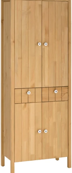 Home affaire Hochschrank »Tina« Badmöbel,Schrank, Breite 57 cm, Massivholz, FSC®