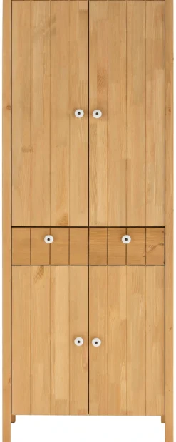 Home affaire Hochschrank »Tina« Badmöbel,Schrank, Breite 57 cm, Massivholz, FSC®