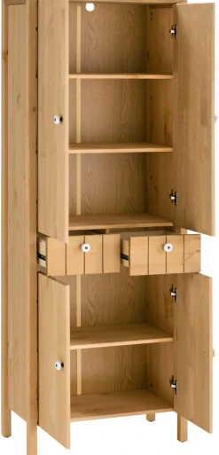 Home affaire Hochschrank »Tina« Badmöbel,Schrank, Breite 57 cm, Massivholz, FSC®