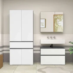 Home affaire Hochschrank »Wisla« mit 4 Türen & 1 Schublade, Breite 76 cm, Höhe 180 cm