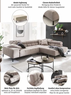 Home affaire Hockerbank »Ancona New« passend zum Ecksofa , auch in Easy care-Bezug + Cord