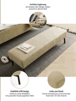 Home affaire Hockerbank »Siva, modern & stylisch, Breite 52 cm« weicher Sitz, freistehend & saugroboterfreundliche Höhe