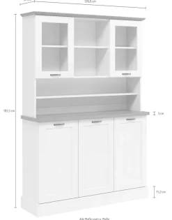 Home affaire Küchenbuffet »Teramo« Breite/Höhe 126/181 cm, mit Metallgriffen
