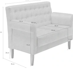 Home affaire Küchensofa »Scalea« inkl. 2 Stk. Zierkissen, in verschiedenen Stoffen und Farben