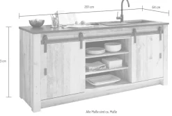 Home affaire Küche »Sherwood« Breite 201 cm, ohne E-Geräte