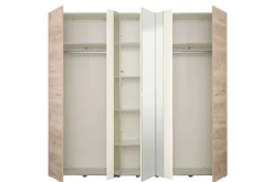 Home affaire Kleiderschrank »Dante Garderobenschrank, Stauraumschrank, Drehtürenschrank, Schrank« 2 Kleiderstangen, 6 Einlegeböden, Spiegel, Breite 223,5 cm