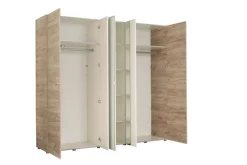 Home affaire Kleiderschrank »Dante Garderobenschrank, Stauraumschrank, Drehtürenschrank, Schrank« 2 Kleiderstangen, 6 Einlegeböden, Spiegel, Breite 223,5 cm