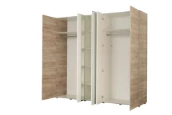Home affaire Kleiderschrank »Dante Garderobenschrank, Stauraumschrank, Drehtürenschrank, Schrank« 2 Kleiderstangen, 6 Einlegeböden, Spiegel, Breite 223,5 cm