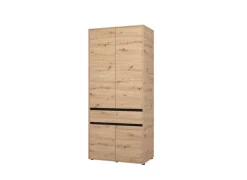 Home affaire Kleiderschrank »Corbet Schlafzimmerschrank, Drehtürenschrank,Wäscheschrank« 93 cm breit, Schublade, Kleiderstange, ABS schutzkanten