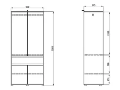 Home affaire Kleiderschrank »Corbet Schlafzimmerschrank, Drehtürenschrank,Wäscheschrank« 93 cm breit, Schublade, Kleiderstange, ABS schutzkanten