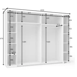 Home affaire Kleiderschrank »Antioch, FSC-zertifiziert, mit Dreh-UND Schiebetüren« B/T/H 270/61,4/207cm, inklusive Einlegeböden und Kleiderstangen,mit oder ohne Spiegel und Schubladen - YOUR Choice