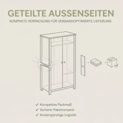 Home affaire Kleiderschrank »BENDINGO, Schlafzimmerschrank, Schrank, Garderobenschrank« OTTO BESTSELLER, Garderobe & Schlafzimmer,Breite 80cm, Eiche NB, 2-türig, inkl 1 Kleiderstange und 1 Ablageboden